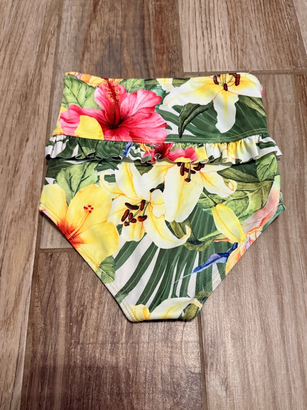Kortni Jeane Mini Tropical Floral Mid Ruffle Swim Bottoms - Picture 2 of 3